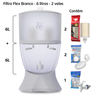 Filtro Flex - 6 litros - 2 velas - Branco